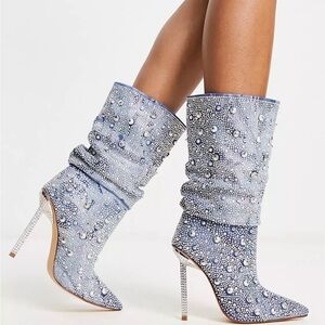 Azalea Wang Challenger embellished denim boots
Women’s size 7